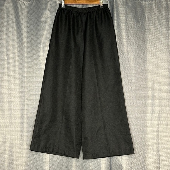 VICKI WAYNE’S BLACK HI-WAIST WIDE LEG PALAZZO PANTS VINTAGE SIZE 8 - Picture 1 of 5